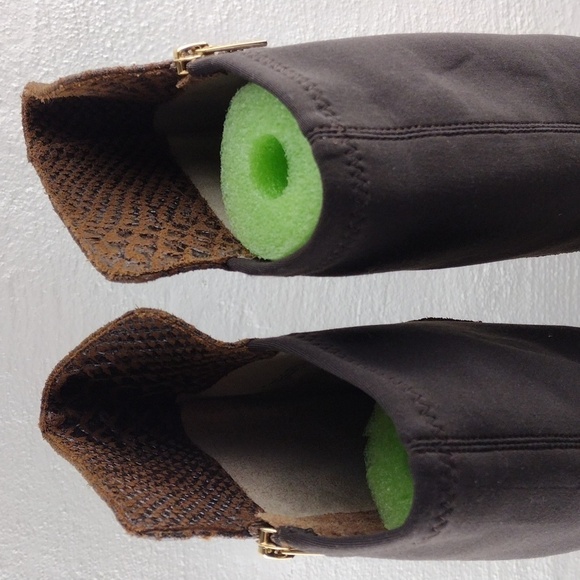 MICHAEL Michael Kors Brown Snakeskin Suede Leather Side Zipper Tall Riding Boot - Picture 8 of 16